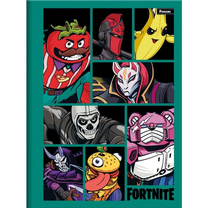 Caderno Fortnite Foroni Costurado 80 folhas un