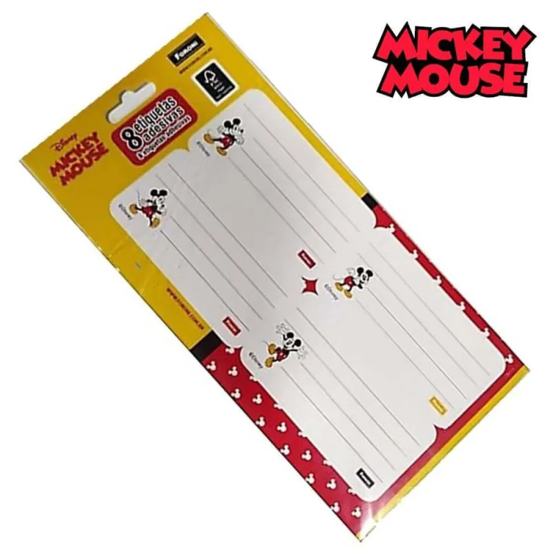 Etiqueta Escolar Adesiva Mickey com 8 Unidades - Foroni - FORONI - Moda