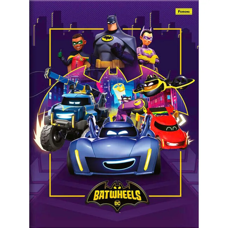 Caderno Costurado Batwheels Foroni 80 folhas un