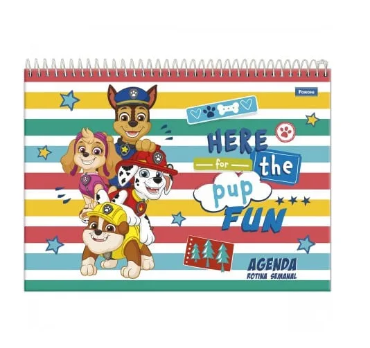 Agenda Permanente Patrulha Canina Espiral Diversos Modelos 27x20 - LC - Papelaria