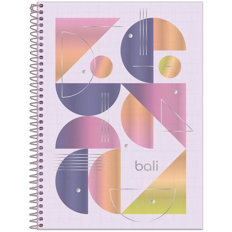 Caderno Universitário 1x1 80 Folhas Capa Dura Fun Bali - LC - Papelaria