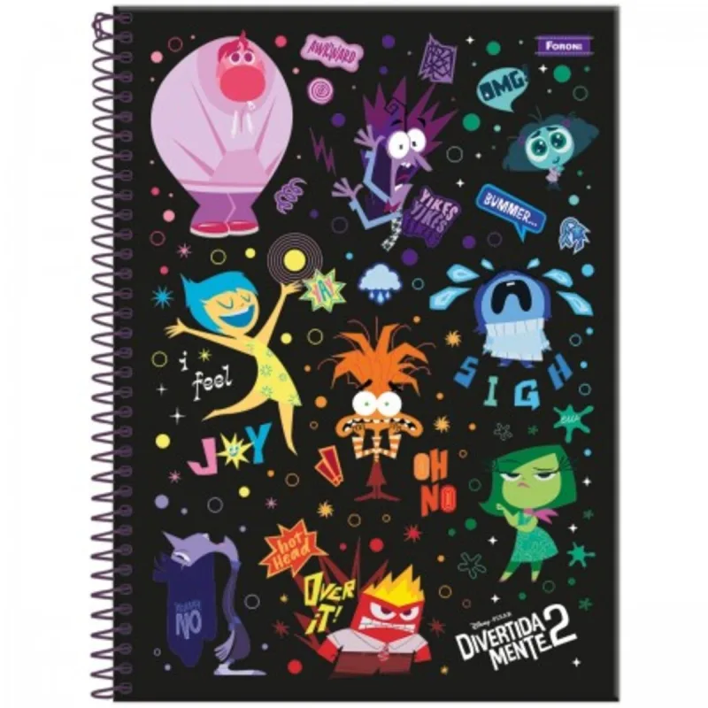 Caderno Universitário Foroni Divertidamente 1X1 Matérias 80 Folhas - Foroni - Utilidades E Casa
