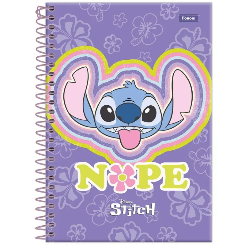 Caderno Linguagem Espiral 80 Folhas Capa Dura Stitch - LC - Papelaria
