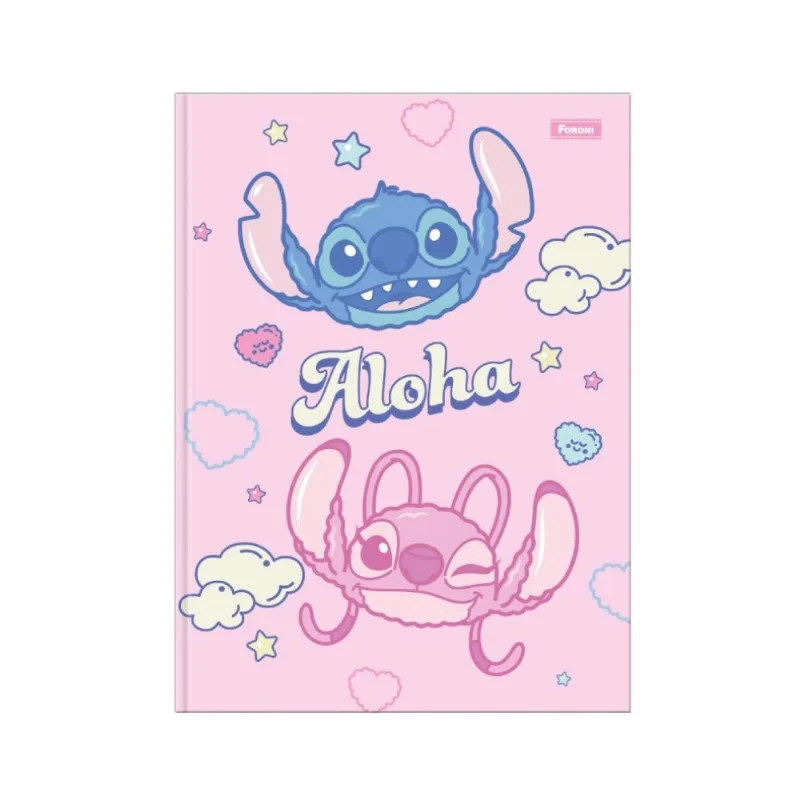 Caderno Brochura Capa Dura Stitch 80 Folhas Foroni - Sortido