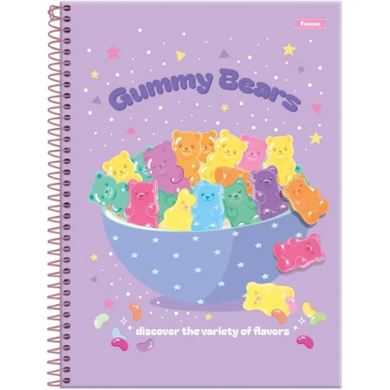 Caderno 01X1 Capa Dura Sugar RUSH 80F PCT.C/04 - FORONI - Papelaria
