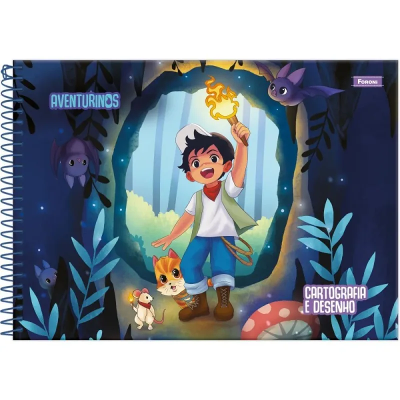 Caderno Desenho UNIV Capa Dura Aventurinos 80FLS PCT.C/05 - FORONI - Papelaria