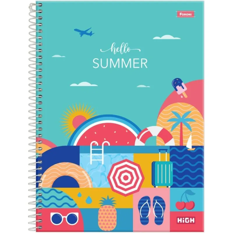 Caderno 01X1 Capa Dura HIGH Feminino 80F PCT.C/04 - FORONI - Papelaria