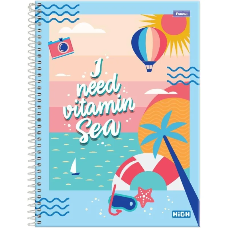 Caderno 10X1 Capa Dura HIGH Feminino 200F PCT.C/04 - FORONI - Papelaria