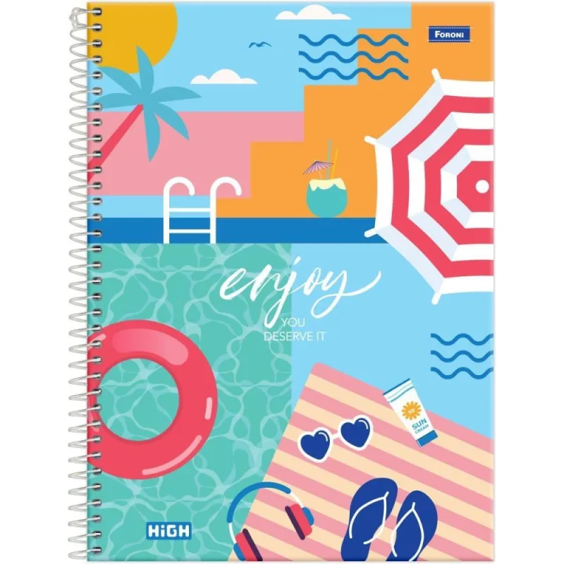 Caderno 15X1 Capa Dura HIGH Feminino 240F PCT.C/02 - FORONI - Papelaria