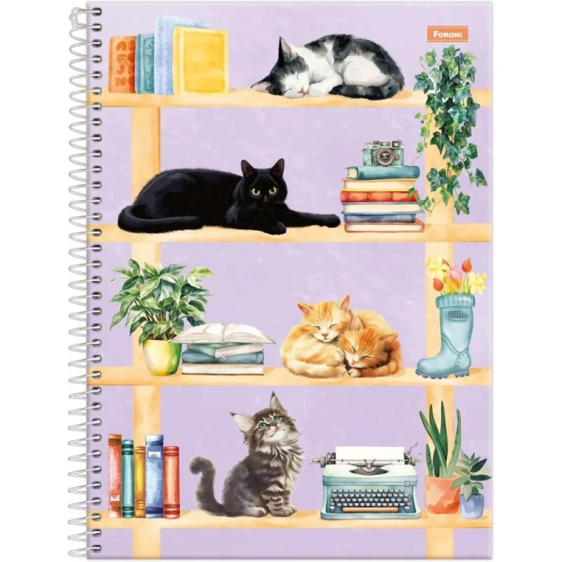 Caderno 15X1 Capa Dura Furfriends 240F PCT.C/02 - FORONI - Papelaria