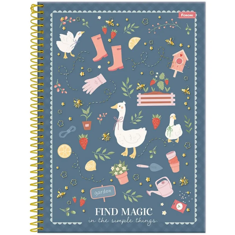 Caderno Universitário 1x1 80 Folhas Capa Dura Milly