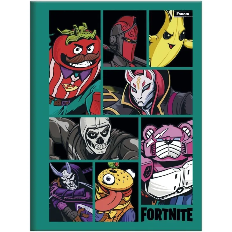 Caderno Brochura 1/4 Capa Dura Fortnite 80FLS PCT.C/05 - FORONI - Papelaria