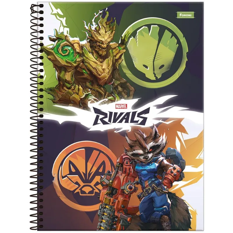 Caderno Universitário 10x1 160 Folhas Capa Dura Marvel Rivals