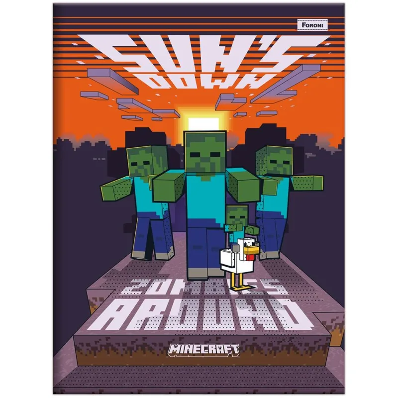 Caderno Linguagem Brochura 80 Folhas Minecraft - LC - Papelaria
