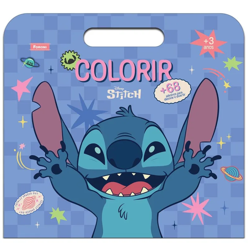 Maleta Folhas Para Colorir Stitch - LC - Papelaria