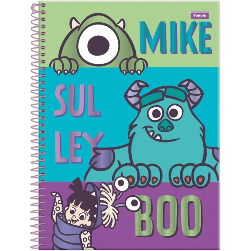 Caderno 10X1 Capa Dura Monstros S. A. 160F PCT.C/04 - FORONI - Papelaria
