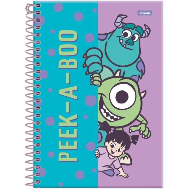 Caderno Espiral 1/4 Capa Dura Monstros S. A. 80F PCT.C/05 - FORONI - Papelaria