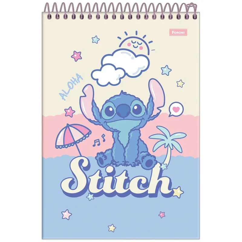 Caderno Linguagem Espiral Ao Alto Stitch - LC - Papelaria