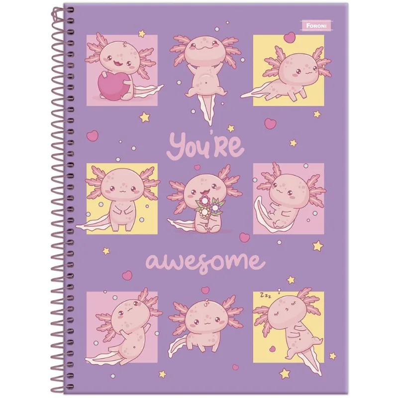 Caderno Universitário 10x1 160 Folhas Capa Dura Axolove