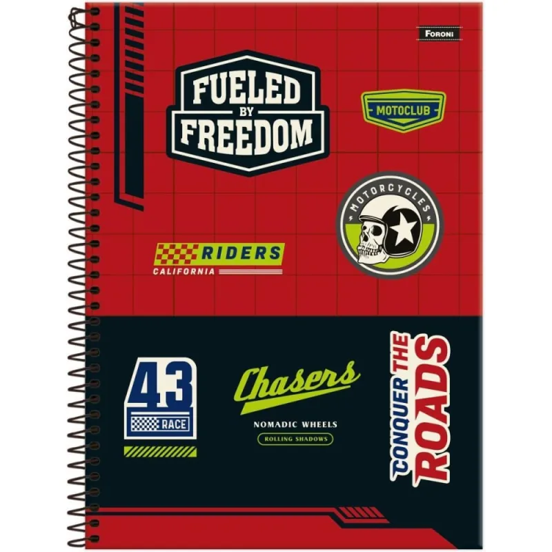 Caderno 10X1 Capa Dura Motoclub 160F PCT.C/04 - FORONI - Papelaria