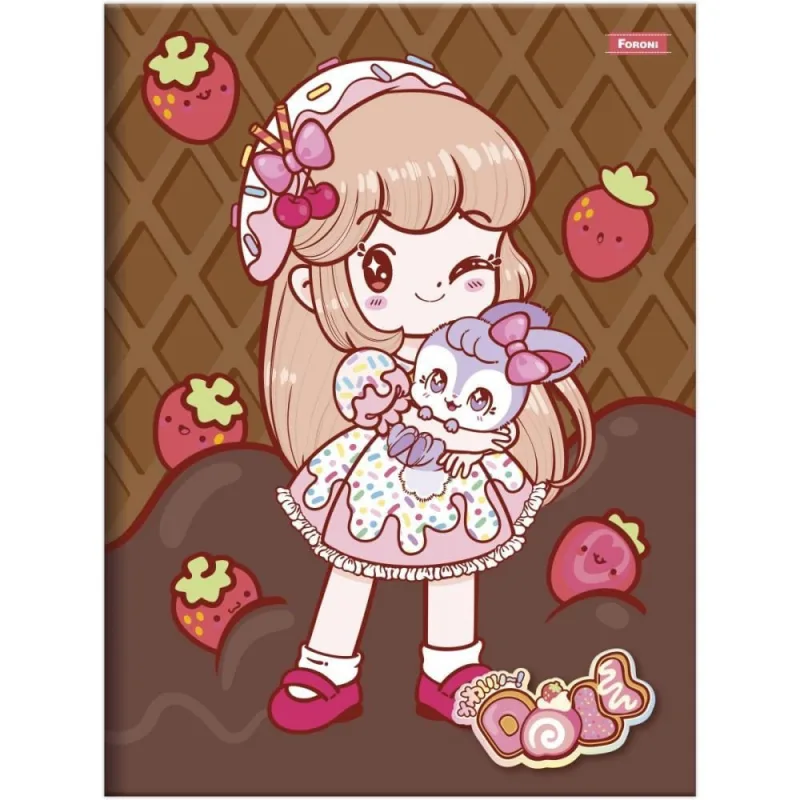 Caderno Brochurao Capa Dura DOLL 80FLS PCT.C/05 - FORONI - Papelaria