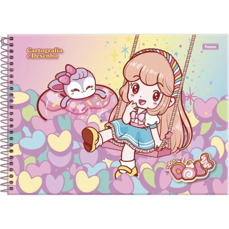 Caderno Desenho UNIV Capa Dura DOLL 80FLS PCT.C/05 - FORONI - Papelaria