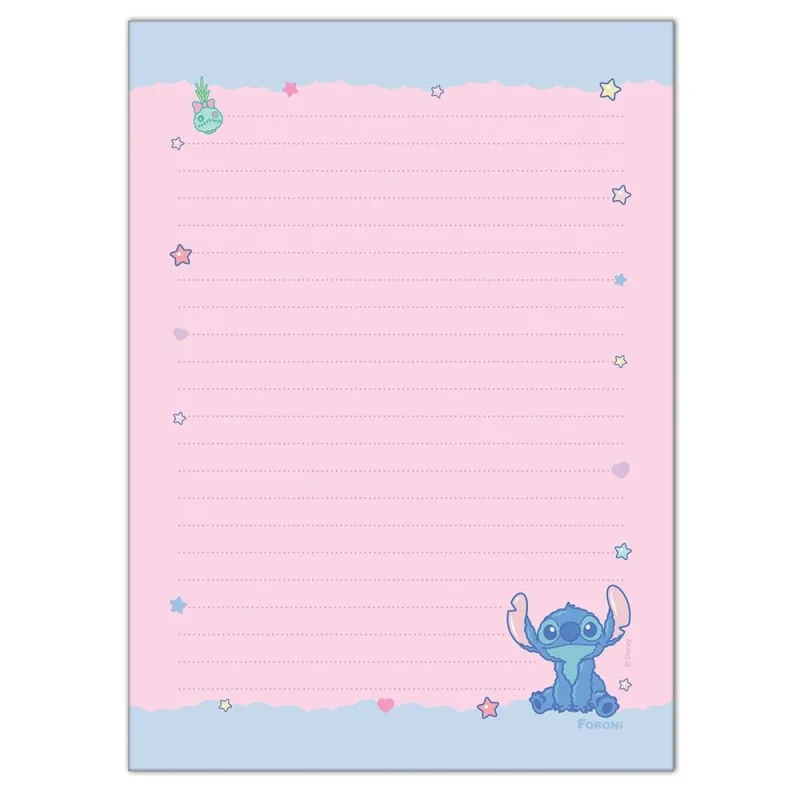 Papel De Carta Com Envelope E Adesivo Stitch - LC - Papelaria