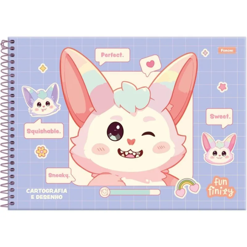 Caderno Desenho UNIV Capa Dura Funfinily 80FLS PCT.C/05 - FORONI - Papelaria