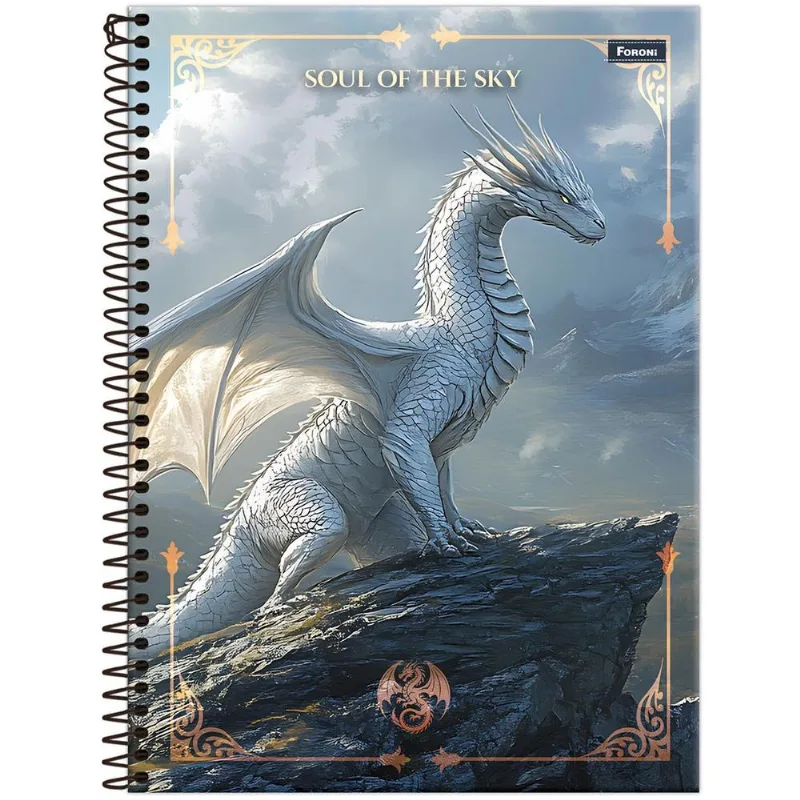 Caderno Universitário 1x1 80 Folhas Capa Dura Drakos