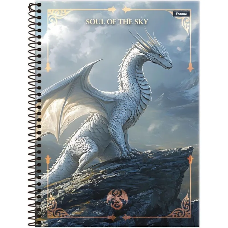 Caderno 01X1 Capa Dura Drakos 80FLS PCT.C/04 - FORONI - Papelaria