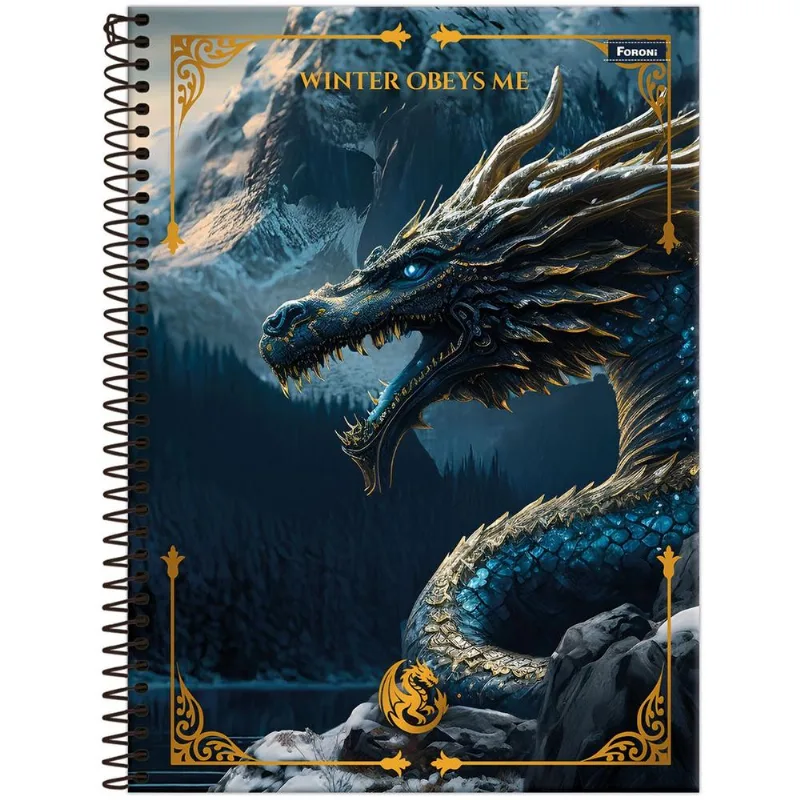 Caderno Universitário 10x1 160 Folhas Capa Dura Drakos