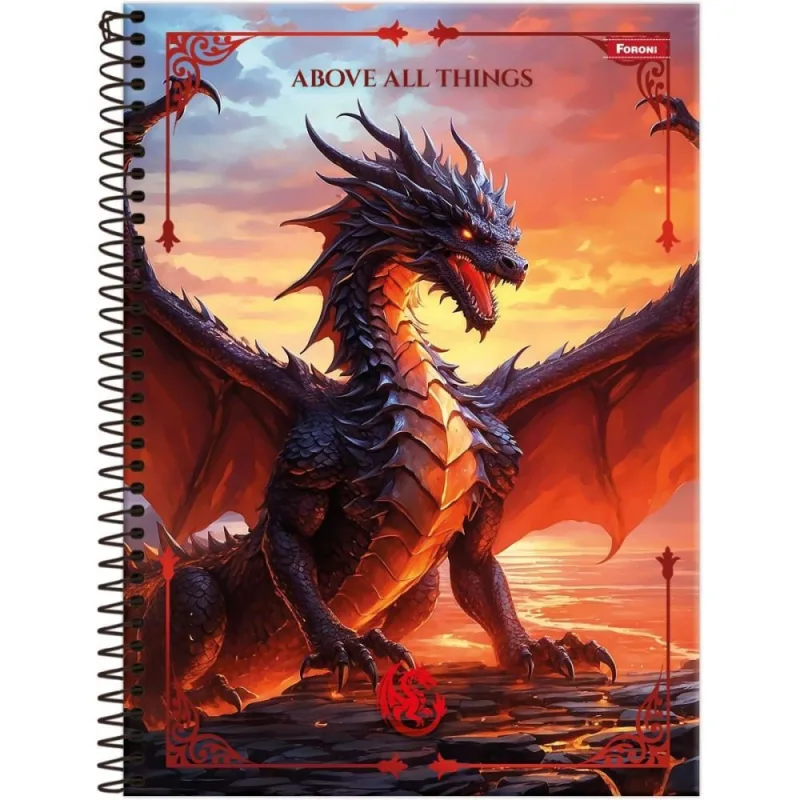 Caderno 10X1 Capa Dura Drakos 160FLS PCT.C/04 - FORONI - Papelaria