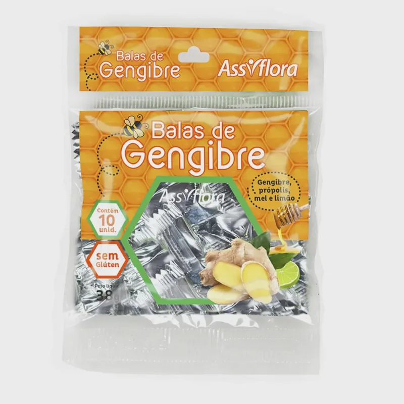 Bala Gengibre Assiflora Própolis Limao Mel Trad 38g