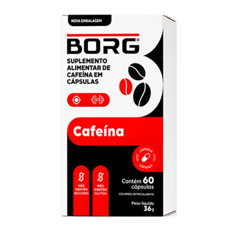 Suplemento Alimentar Borg Cafeína 60 Cápsulas