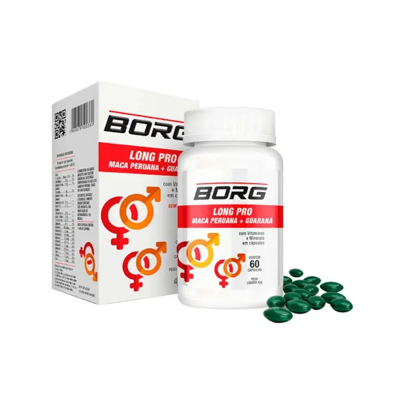 Borg Long Pro Maca Peruana + Guaraná 60 Cápsulas