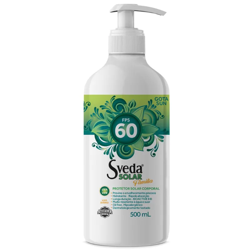 Protetor Solar Sveda FPS60 500ml - Sveda - Beleza E Perfumaria