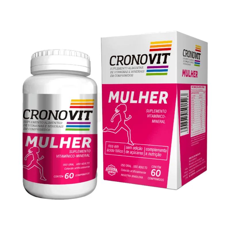 Suplemento Alimentar de Vitaminas e Minerais Cronovit Mulher 60 Comprimidos