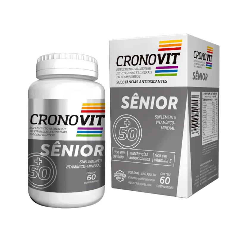 Suplemento Alimentar de Vitaminas e Minerais Cronovit Sênior 50+ 60 Comprimidos