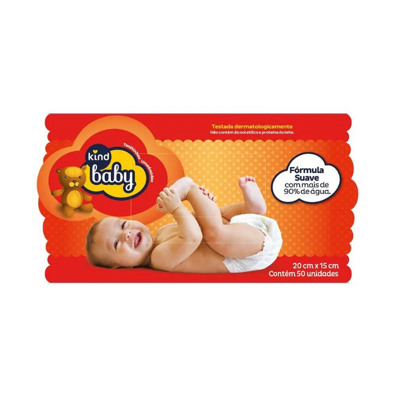 Toalha Umedecida Infantil Kind Baby 50 unidades