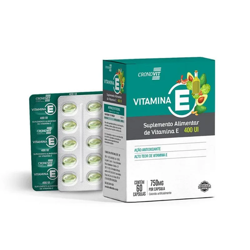 Suplemento Alimentar Cronovit Vitamina E 400 UI 60 Cápsulas