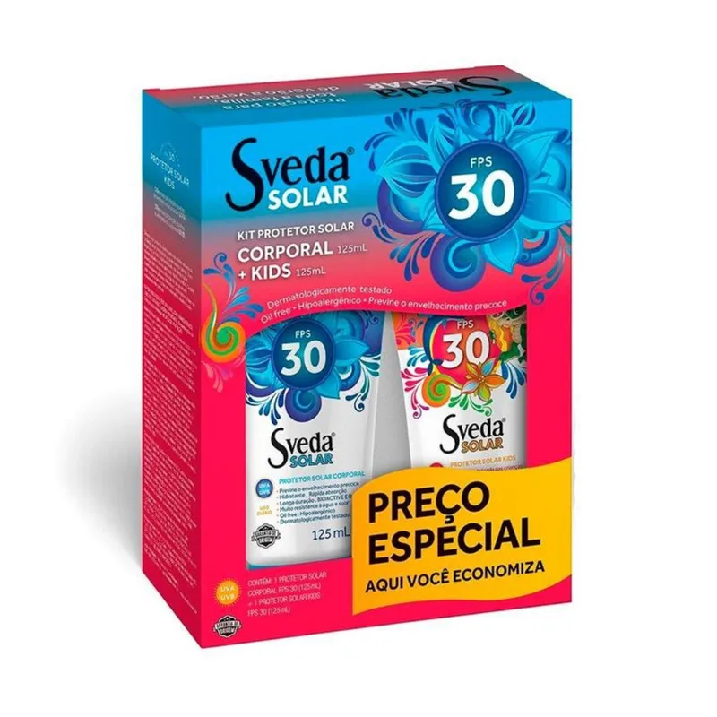 Protetor Solar Corporal Sveda FPS30 125ml + Sveda Kids
