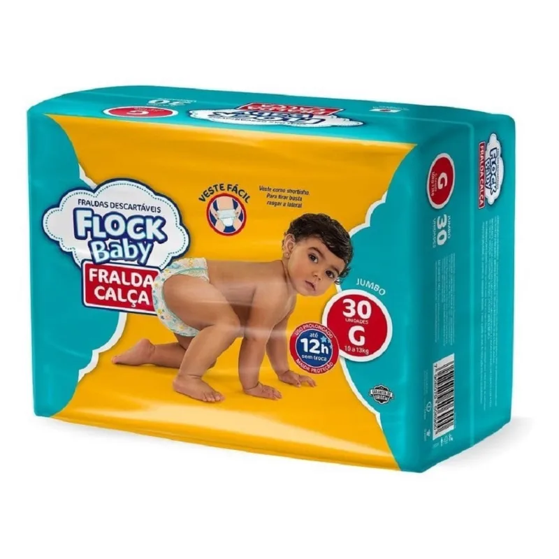 Fralda Flock Baby Calça G 30 Unidades - Flock Baby - Bebês
