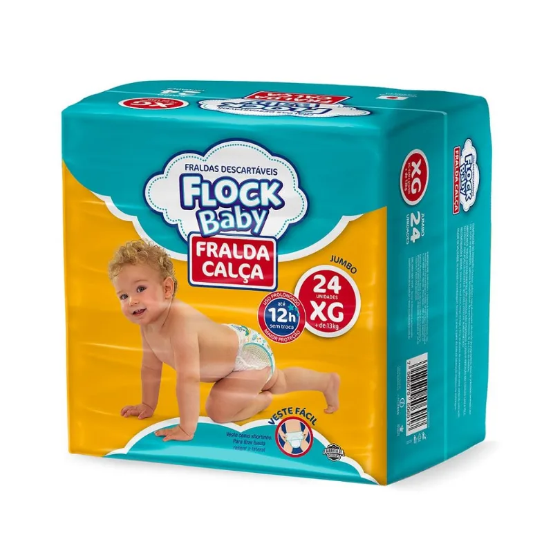 Fralda Flock Baby Calça XG 24 Unidades - Flock Baby - Bebês