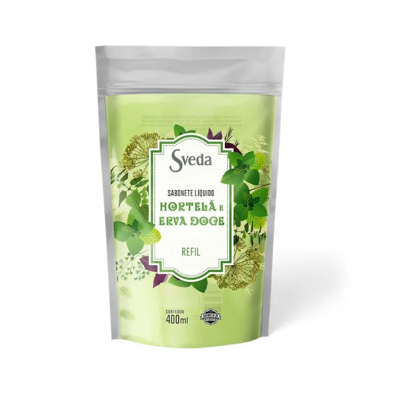 Sabonete Líquido Sveda Hortelã e Erva Doce 400ml