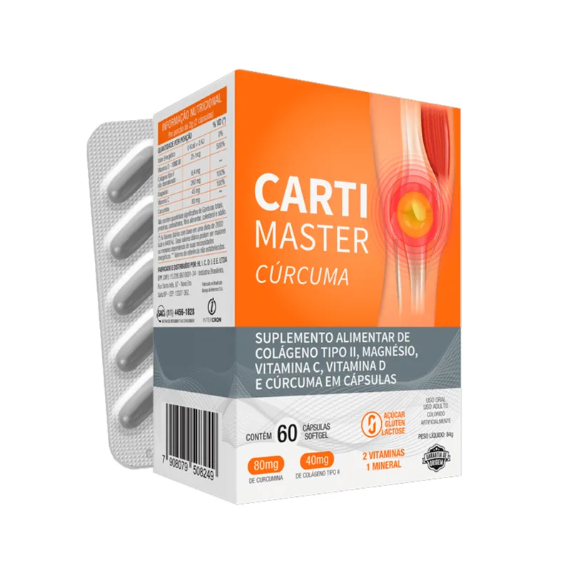Suplemento Alimentar Carti Master Cúrcuma 60 Cápsulas