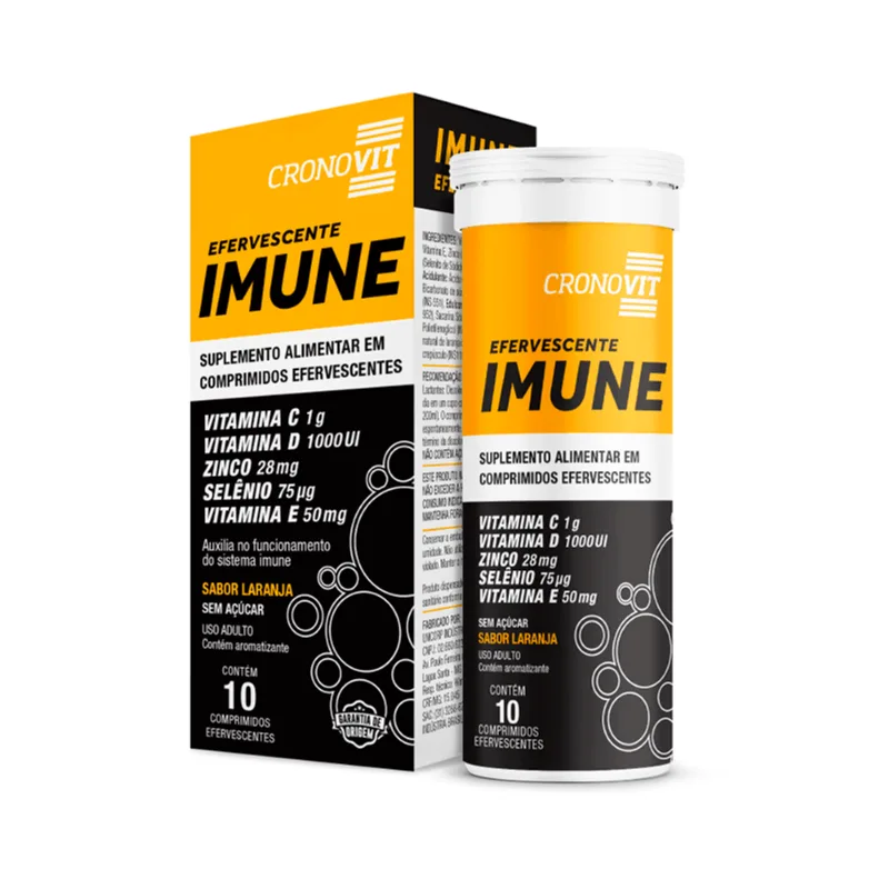 Suplemento Alimentar Cronovit Imune Sabor Laranja 10 Comprimidos Efervescentes
