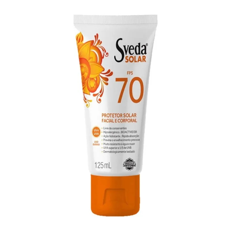 Protetor Solar Facial e Corporal Sveda Fps70 125ml
