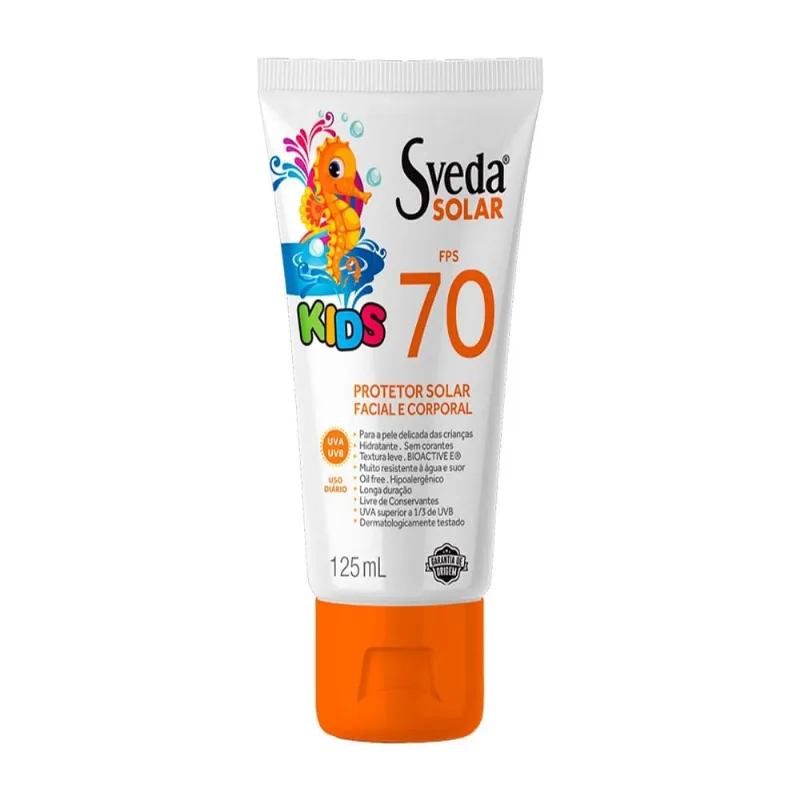 Protetor Solar Facial e Corporal Sveda Kids Fps70 125ml