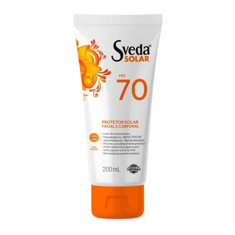 Protetor Solar Sveda 200ml FPS 70 Corporal - Sveda - Beleza E Perfumaria