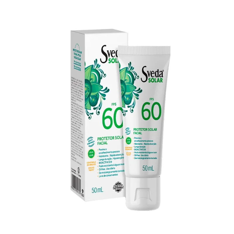 Protetor Solar Facial Sveda FPS60 50ml - Sveda - Beleza E Perfumaria
